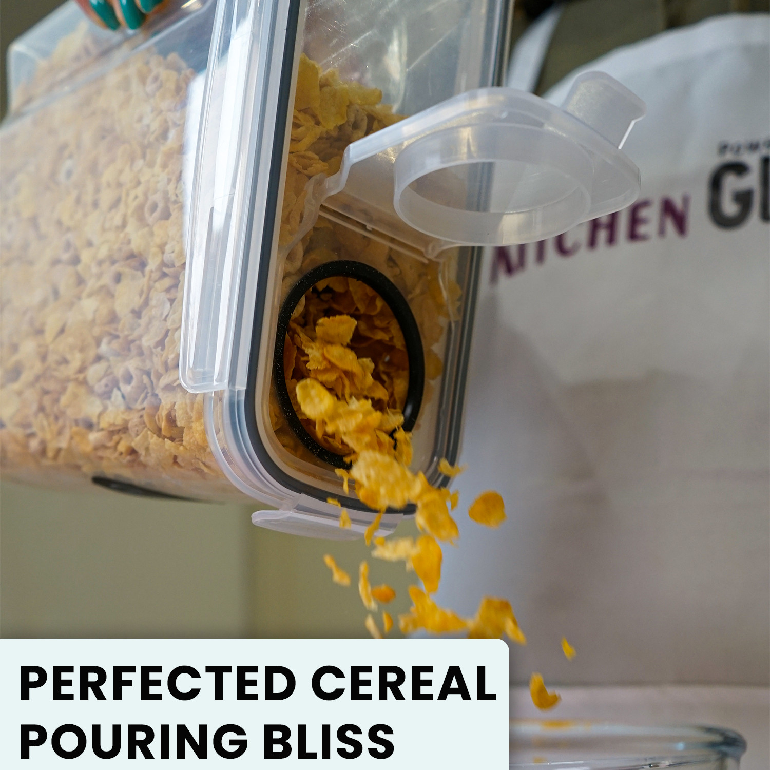 4pc Air Tight Storage Containers Cereal Food Dry Kitchen Pantry Dispenser