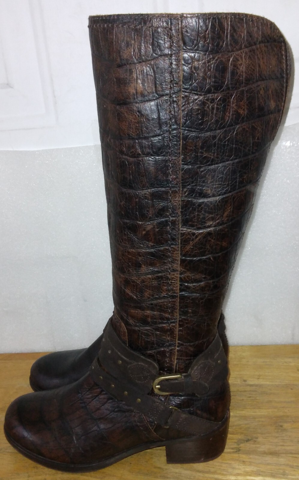 UGG Esplanade Croco Zip Riding Java Brown Knee Hi… - image 1