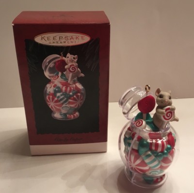 HALLMARK CANDY CAPER MOUSE CANDY JAR 1994 KEEPSAKE ORNAMENT CHRISTMAS NIB