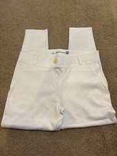 Betabrand Dress Yoga Pants Skinny Leg cotton Twill white medium short petite NWT