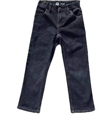 Boys 4T Adjustable Waist Straight Jeans Black Pants EUC w/ FREE Dinosaur  Shirt