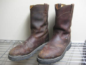 justin pull on work boots steel toe