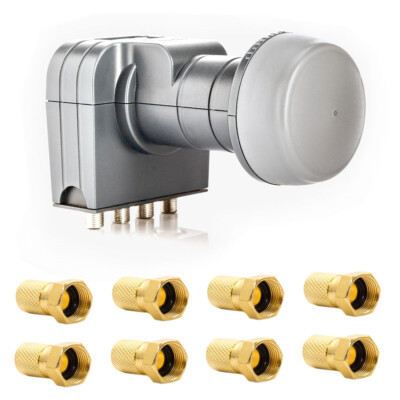 Fuba DEK 407 Quattro LNB Multischalter mit 8x F-Stecker LNC Kopf 4K LTE Filter