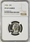 1955 Proof Washington 25¢ NGC PF 67 Cameo