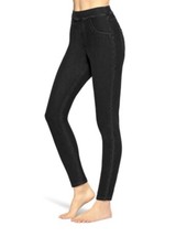 Hue Legging Stretch Slim Fit Pull On Denim Pant Size Small 4-6 Black NEW