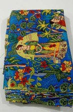 Indian 5 Yard Cotton Handcrafted Hand Block Frida Kahlo Print Multicolor Fabric