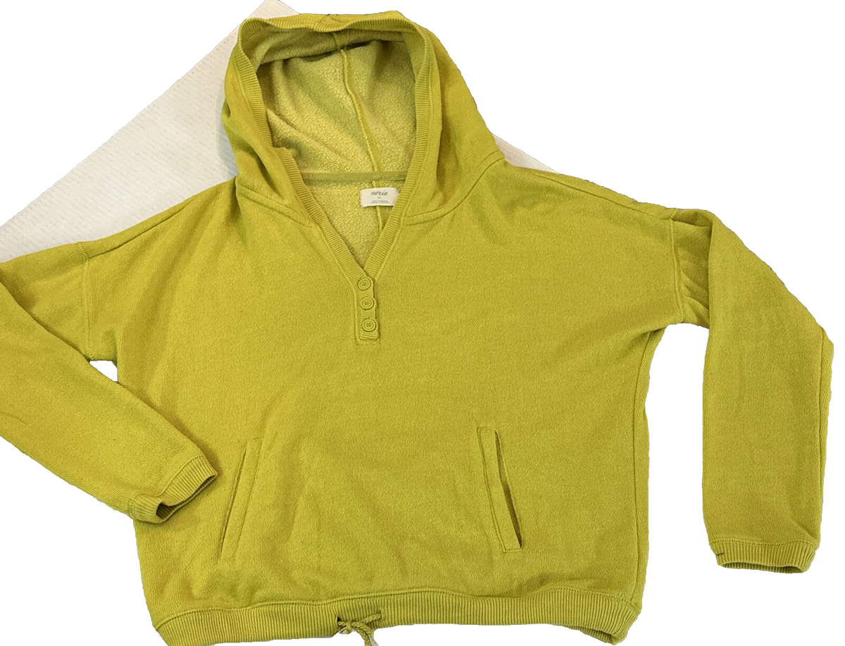 Aerie Sunwashed Desert Hoodie Lime Size Small Oversized Pullover