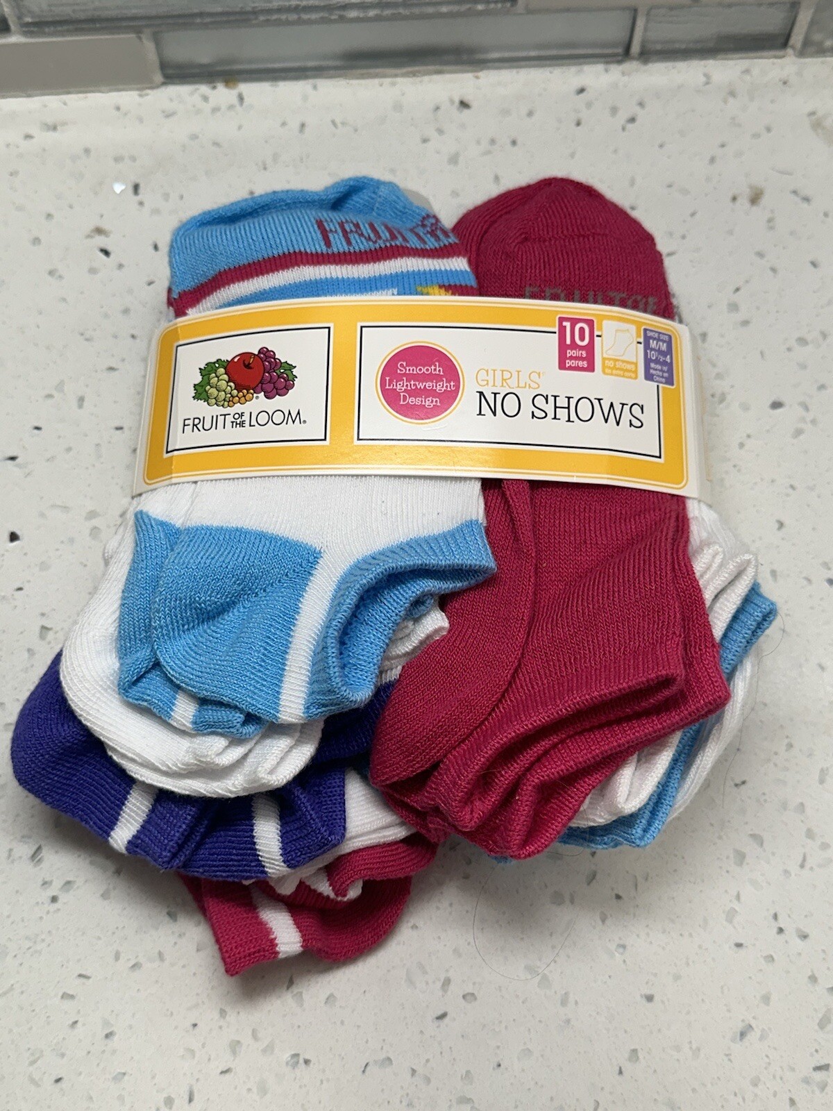 SAOLA CALZINI SUOLA AMMORTIZZATA BAMBINA FRUTTA DEL TELAIO NO SHOW 10 PAIA TAGLIA M 10 1 2 4