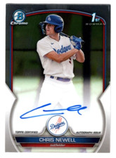 Chris Newell 2023 Bowman Chrome 1st Year Prospect Autograph Auto L.A. Dodgers