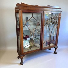 Antica Vetrina piccola cristalliera vetrinetta libreria inglese d' epoca 900