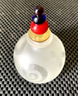 WHITE FROSTED GLASS PERFUME VANITY DECANTER BOTTLE COLORED BALLS TOPPER 3 1/4" — photo 1