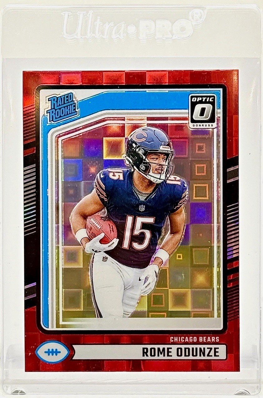 Rome Odunze Panini Donruss #309 Preview Red Pandora Optic