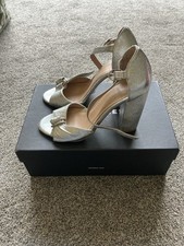 Ladies Whistles Thuza Silver Heeled Shoes Sandals Size 4 Excellent