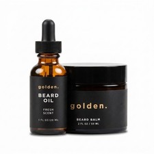Golden Grooming Beard Bundle for Black Men Natural Growth Kit with 2oz Balm ...
