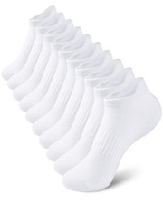 10 Pairs Kids Socks for Boys Girls Low Cut Athletic Ankle 10-12 Years White