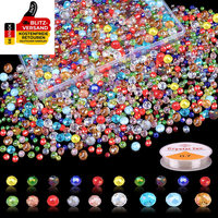 Xiannvxi 1100 StüCk Bunte Glasperlen Set Bunt Glas Perlen Zum AuffäDeln Facettie