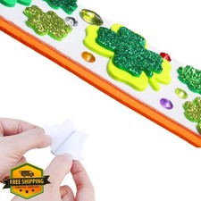Winlyn St. Patrick's Day Bookmark Craft Kit 24 Sets, DIY Shamrock Foam Craft