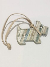 Radley Vintage Scottie dog handbag charm leather keyring Limited Edition Stripe