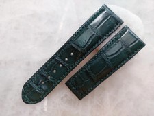 DEPLOYANT BAND 23mm/20mm Green Crocodile Print Leather Watch Band