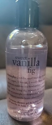 Philosophy Sweet Vanilla Fig Shampoo, Shower Gel  & Bubble Bath 6oz New Sealed