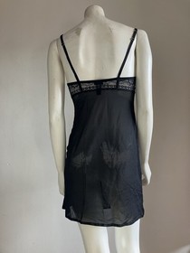 La Perla Black Sheer Lace Babydoll Chemise Lingerie Dress IT 40 / US S