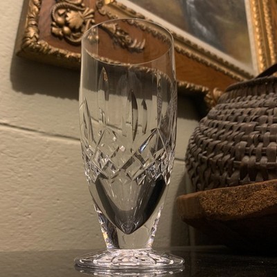 Waterford Crystal Lismore 6 1/2'' Footed Iced Tea Glass Gothic Mark Ireland  MINT