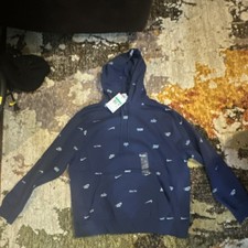 Nike Boys' Navy Blue Fleece Logo Pullover Hoodie Size L Long Sleeve