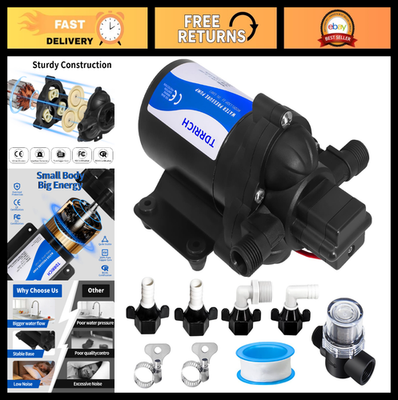 #ad 12V DC Water Pressure Diaphragm Pump for RV Caravan Garden 4GPM 45PSI $99.99
