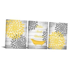 Yellow and Grey Bathroom Decor Yellow Bathtub Bathroom Accessories Wall Art