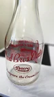 VTG Milk Jug Reed Bros Dairy/ Large One Quart Glass/Red Graffic
