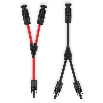 SOYAN Solar Connectors Y Branch Parallel 1 Pair M/FF and F/MM, Red-Black 