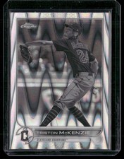 Triston McKenzie 2022 Topps Chrome Black & White Raywave Cleveland Guardians