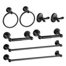 8 Piece Bathroom Accessory Set(Adjustable Towel Bar, Towel Ring, Toilet Paper...