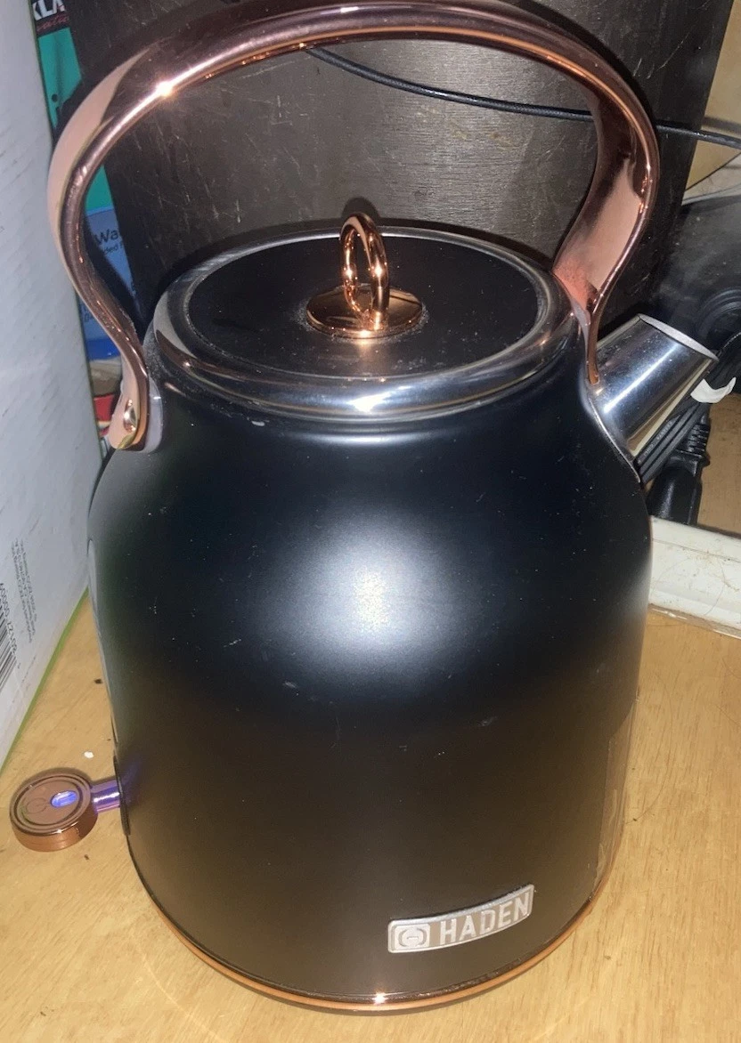 Haden Heritage Cordless Kettle 1.7L 1500w Black & Copper Electric Fast Boil