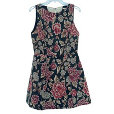 Alice + Olivia Floral Tapestry Dress Womens 8 Black Red Gold Brocade C510573402