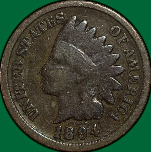 1894 Indian Head Cent Good G Coin #34739