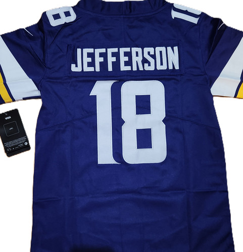 adult jersey minnesota vikings 18 justin jefferson size s-3XL nwt stitched