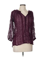 Olive and Oak Women Red 3/4 Sleeve Blouse M