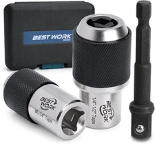 3Pcs Adjustable Tap Socket Set, 3/8" Drive Tap Holder Tool