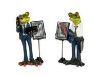 2Er Set Dekofiguren FröSche, Frosch BöRsenmakler H. 16Cm Formano Froschhausen