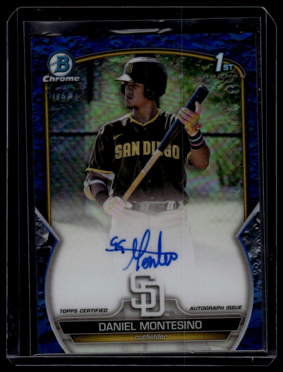 2023 Bowman #CPA-DM Daniel Montesino Chrome Prospect Auto Blue Lunar Ref #/150