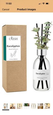 Reed Diffuser Set, 6.7 oz Eucalyptus Scented Diffuser with Sticks