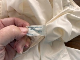 JC Penney vintage half slip size L lace trim 24" long elastic nylon antron