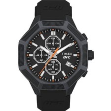 Timex Men's Watch UFC Quartz Chrono Black Dial Rubber Strap Date TW2V87200JR