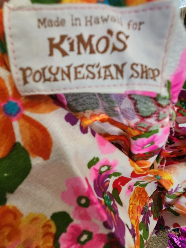 Vestido Hawaiano Acrílico Vintage Hecho en Hawai Para Kimos Tienda Polinesia Foto 2 de 4