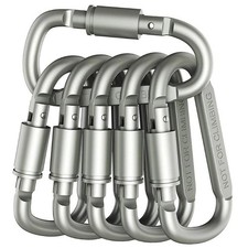6X Heavy Duty Carabiner Clip Hook D_Ring Screw Lock Outdoor Rock Buckle Max 50KG