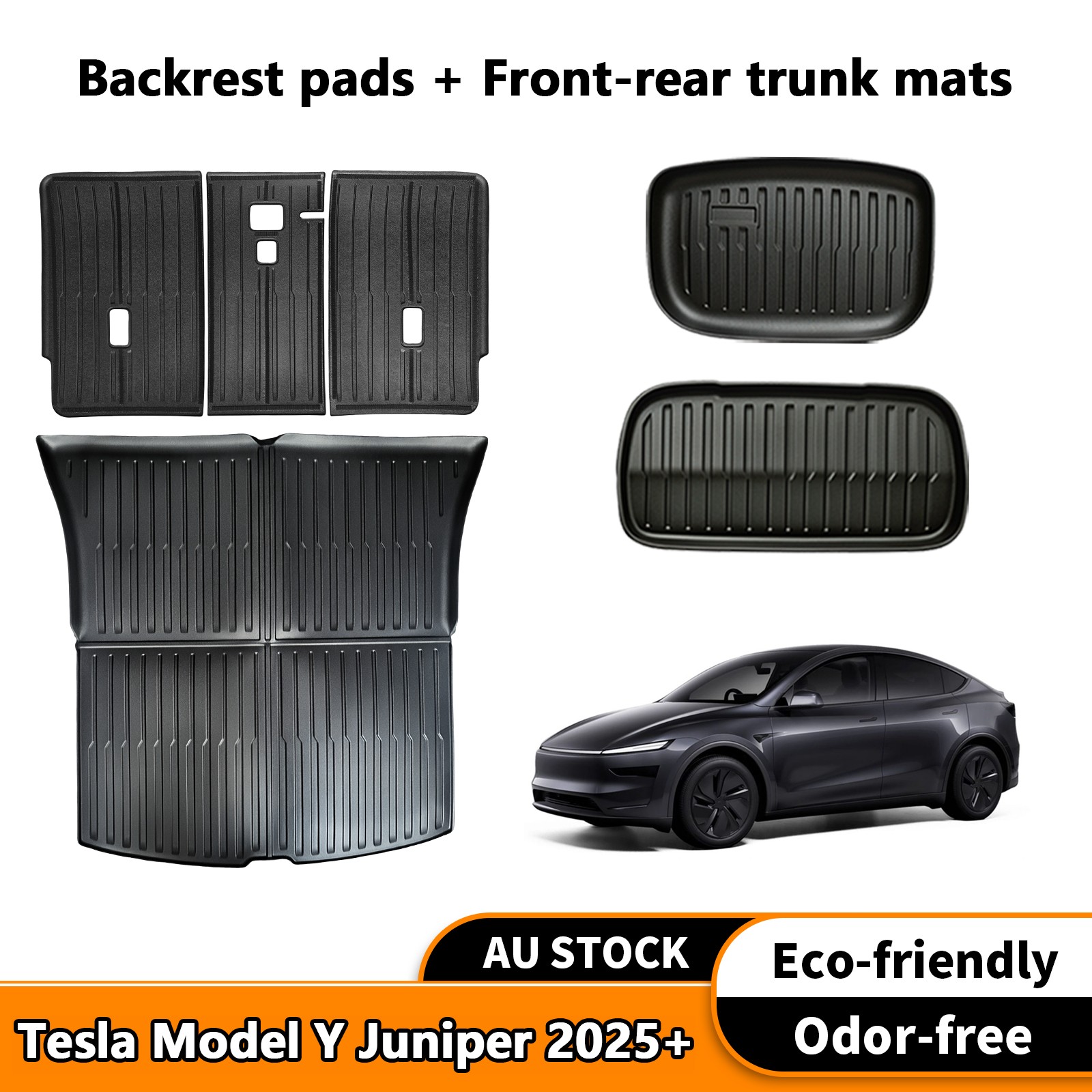Front Rear Boot Liners for Tesla Model Y Juniper 2025+ Cargo Kick Mats Car Trunk
