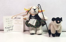 Little Gem Teddy Bear "Midget & Lamb" Hand Crafted by Carol Sterling 29/1000