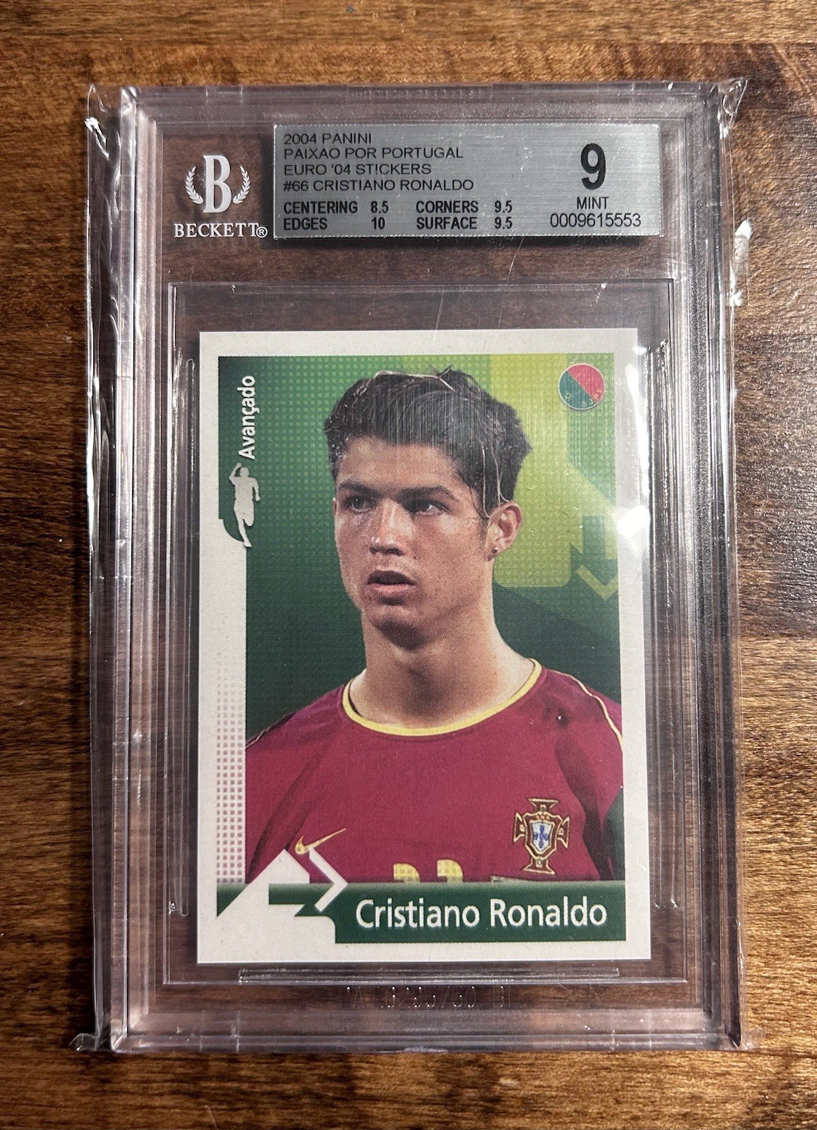 CRISTIANO RONALDO ROOKIE EURO 2004 Panini Paixao por Portugal BGS 9 RARE POP 5