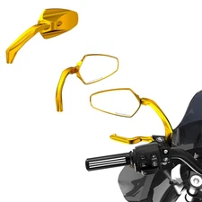 Gold Rear View Mirrors for Harley Softail Fat Boy Breakout Street Bob Low Rider
